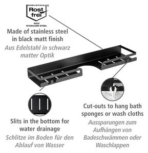 Raft pentru baie negru autoadeziv din oțel inoxidabil Altarella – Wenko