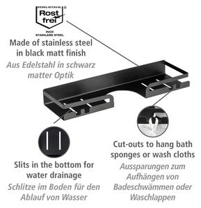 Raft pentru baie negru autoadeziv din oțel inoxidabil Altarella – Wenko