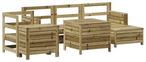 Set canapea de grădină, 7 piese, lemn de pin tratat