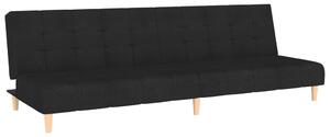 Canapea extensibilă cu 2 locuri, negru, material textil