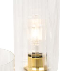 Lampa de masa Art Deco aurie cu sticla 2 lumini - Laura