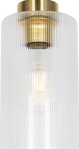 Suspensie Art Deco aurie cu sticla 4 lumini - Laura