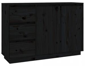 Servantă, negru, 111x34x75 cm, lemn masiv de pin - V813808V