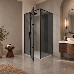 Cabina dus HYDRA 80x100 dreptunghiulara, sticla fumurie securizata 8 mm, profil negru mat