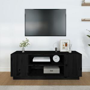 Comodă TV, negru, 110x35x40,5 cm, lemn masiv de pin - V814413V