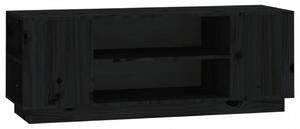 Comodă TV, negru, 110x35x40,5 cm, lemn masiv de pin - V814413V