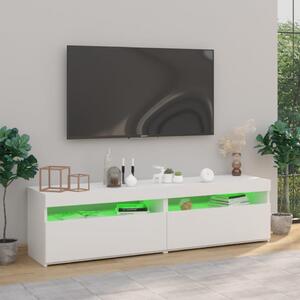 Comode TV cu lumini LED, 2 buc., alb, 75x35x40 cm - V804392V