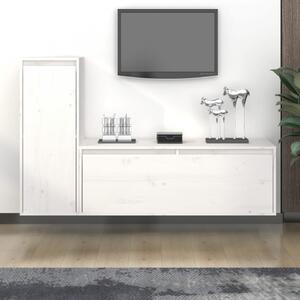 Comode TV, 2 buc., alb, lemn masiv de pin - V3100115V