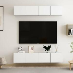 Comode TV, 4 buc., alb, 80x30x30 cm, lemn compozit - V3074451V