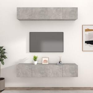 Comode TV, 4 buc., gri beton, 80x30x30 cm, lemn prelucrat - V3114185V