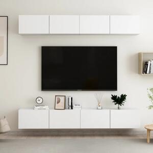 Comode TV, 4 buc., alb, 100x30x30 cm, lemn prelucrat - V3074452V