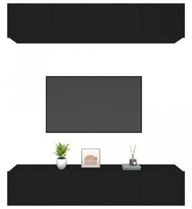 Comode TV, 4 buc., negru, 80x30x30 cm, lemn compozit - V3114183V