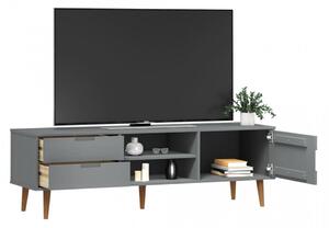 Dulap TV , gri, 158x40x49 cm, lemn masiv de pin - V350536V