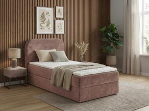 Pat tapițat boxspring FORENA 90x200 cm roz vechi Saltele: Saltea cu arcuri Bonell