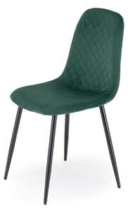 Scaun K608, verde, stofa catifelata/metal, 45x52x88 cm