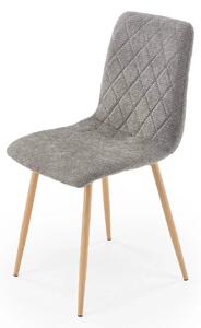 Scaun K525, gri/stejar, stofa/metal, 45x55x89 cm