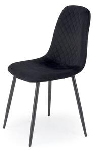 Scaun K608, negru, stofa catifelata/metal, 45x52x88 cm