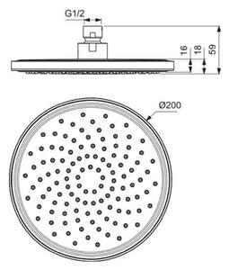 Pălărie de duș, Ideal Standard Idealrain, Ø 200 mm, negru mat