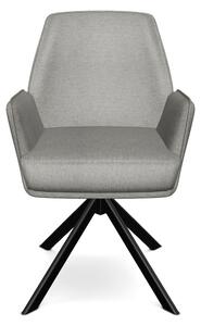 Scaun rotativ HUGO, bej/negru, stofa clasica/metal, 58x46x90 cm