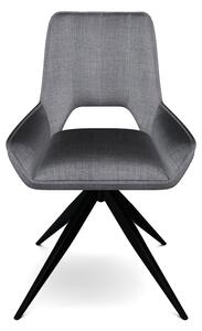 Scaun rotativ TELLO, gri/negru, stofa clasica/metal, 54x46x84 cm