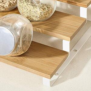 Set 2 rafturi pentru condimente, Songmics, Natural-Alb, 32x24.5x11.2 cm