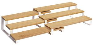 Set 2 rafturi pentru condimente, Songmics, Natural-Alb, 32x24.5x11.2 cm