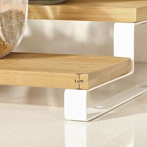 Set 2 rafturi pentru condimente, Songmics, Natural-Alb, 32x24.5x11.2 cm