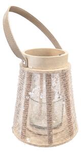 Lumanare decorativa cu sclipici CONE GLAM 22 cm, alba
