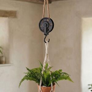 Cârlig Suspendabil pentru Ghivece, 56 cm, Metal/Textil, Negru – H&S Collection