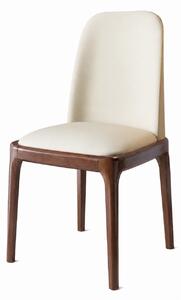 Scaun dining Selene Walnut & Cream piele ecologică