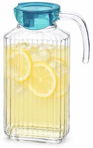 Carafa eleganta Pufo Simply din sticla pentru apa, limonada, suc, sos, 1.7 L, transparent