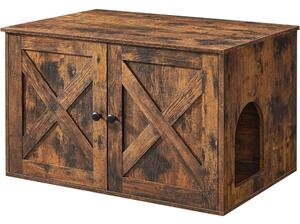 Dulap litieră pentru pisici, suport pentru litieră, maro rustic 80x53x50cm
