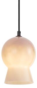 Lampă suspendată retro neagră cu sticlă bej pentru sistem de șină monofazat - Iconic Bell