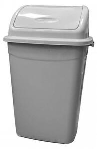 Coș de gunoi cu capac rabatabil, din plastic, 50 litri, gri, up122