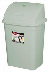 Coș de gunoi cu capac basculant, plastic, 16 litri, gri, up118