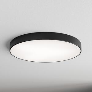 TEMAR LIGHTING Plafonieră Cleo cu difuzor sticlă, negru, Ø 78cm, reglabil, Negru, Camera de zi / sufragerie, Metal, Modern