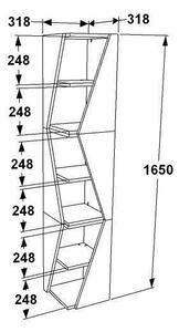 Biblioteca Rawo cu 6 Rafturi Design Elegant, 32x165x32 cm