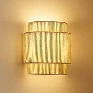 Lindby Aplică Anuva, culoare naturală, hârtie, înălțime 25 cm, reglabil, Bej, Camera de zi / sufragerie, Hârtie / Carton, Casă de țară / Rustic