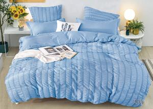 Lenjerie de pat din microfibra cu structura waffle Culoare albastru, WAFFLE