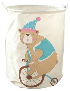 Cos pentru jucarii si rufe cu imprimeu CIRCUS BEAR 35x45 cm, crem
