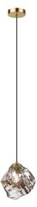 Candelabru pe cablu CRISTAL 1xE14/15W/230V alamă/negru fumuriu