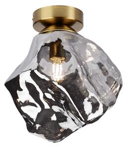 Plafonieră CRISTAL 1xE14/15W/230V alamă/negru fumuriu
