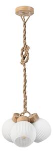 Lustră pe cablu LOOMIS, 3xE27/15W/230V, 130 cm, bej/stejar