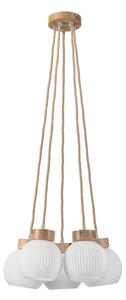 Candelabru pe cablu LOOMIS 5xE27/15W/230V 83 cm bej/stejar