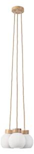 Lustră pe cablu LOOMIS, 3xE27/15W/230V, 130 cm, bej/stejar