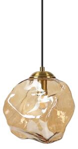 Candelabru suspendat pe cablu CRISTAL 1xE14/15W/230V alamă/bej fumuriu
