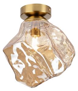 Plafonieră CRISTAL 1xE14/15W/230V alamă/bej fumuriu