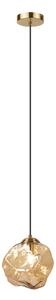 Candelabru suspendat pe cablu CRISTAL 1xE14/15W/230V alamă/bej fumuriu