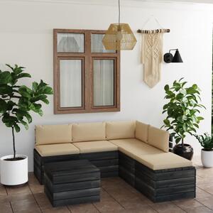 Set mobilier grădină paleți cu perne, 6 piese, lemn masiv pin