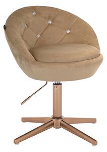 HR948CROSS Scaun Latte din Catifea cu Bază Aurie
